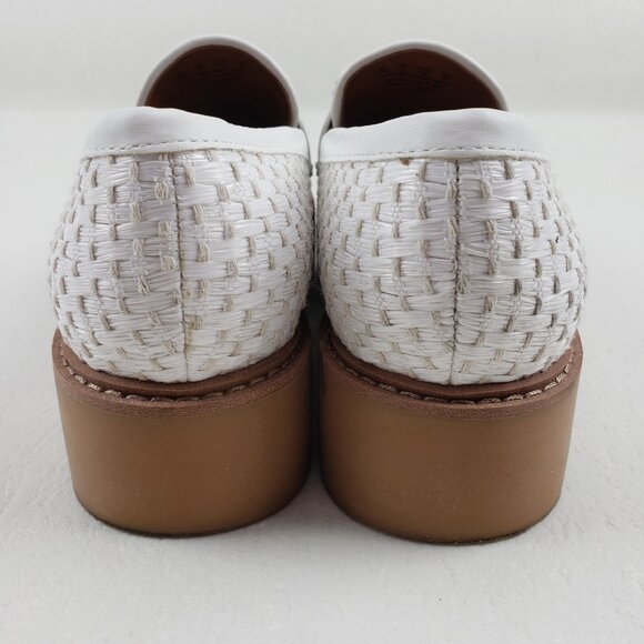 Franco Sarto Balin Lug Sole Loafer Womens 8.5 White Slip On Preppy Platform Flat - Picture 10 of 13